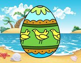 Easter egg with birds