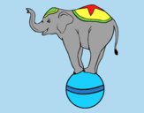 Coloring page Equilibrist elephant painted byLornaAnia