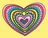 Coloring page Heart mandala painted byLornaAnia