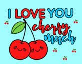 Coloring page I love you cherry much painted byLornaAnia