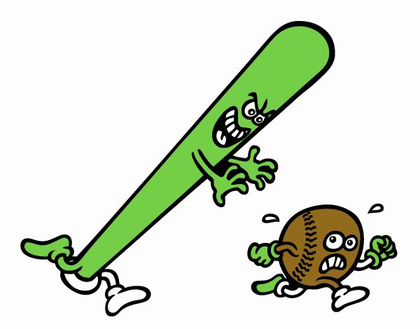 Baseball bat chasing a ball