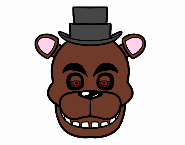 Colored page Freddy's Face from Five Nights at Freddy's painted b...