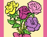 Coloring page Bunch of roses painted byLornaAnia