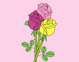 Coloring page A bouquet of roses painted byLornaAnia