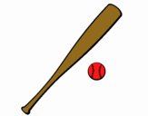 Baseball bat and baseball ball