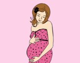 Coloring page Happy pregnant woman painted byLornaAnia