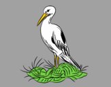 Coloring page Stork and nest painted byLornaAnia