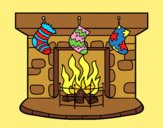 Coloring page Christmas chimney painted byLornaAnia