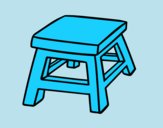 Coloring page Square stool painted byLornaAnia