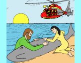 Coloring page Whale rescue painted byLornaAnia