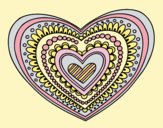 Coloring page Heart mandala painted byLornaAnia