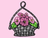 Coloring page Basket of flowers painted byLornaAnia