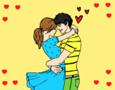 Coloring page Man and woman in love painted byANIA2