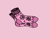 Coloring page Winter socks painted byLornaAnia