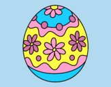 Coloring page Homemade easter egg with flowers painted byLornaAnia