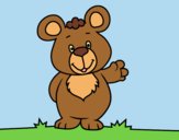 Coloring page Bear greeting painted byANIA2