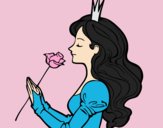 Coloring page Princess and rose painted byLornaAnia