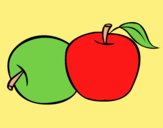 Coloring page Two apples painted byAnitaR