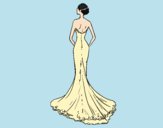 Coloring page Wedding dress with tail painted byLornaAnia