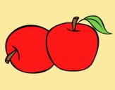 Coloring page Two apples painted byLornaAnia