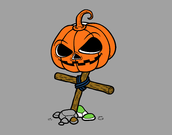 Halloween pumpkin on cross