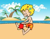 Child playing in the sand