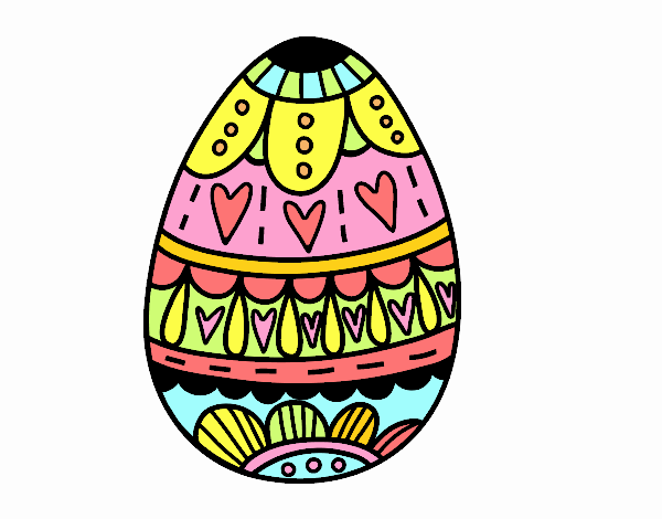 Easter egg with hearts