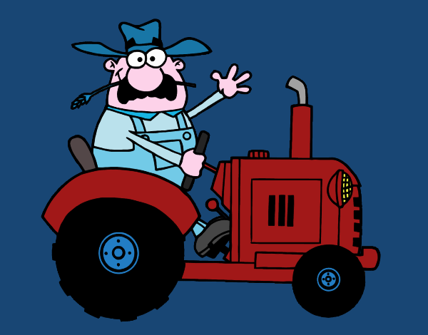 Farmer on his tractor
