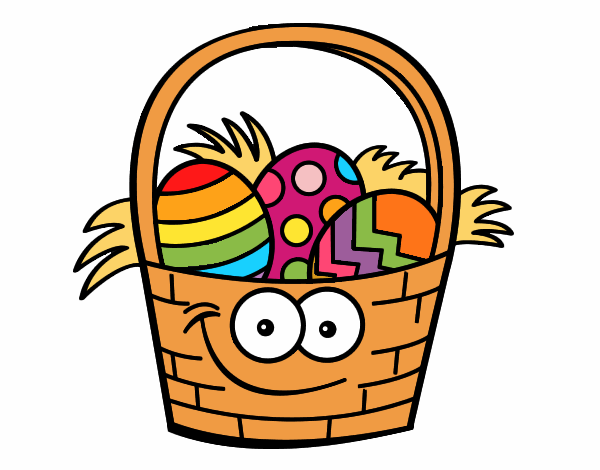 A Easter basket with Easter eggs