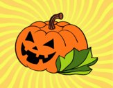 Decorated halloween pumpkin