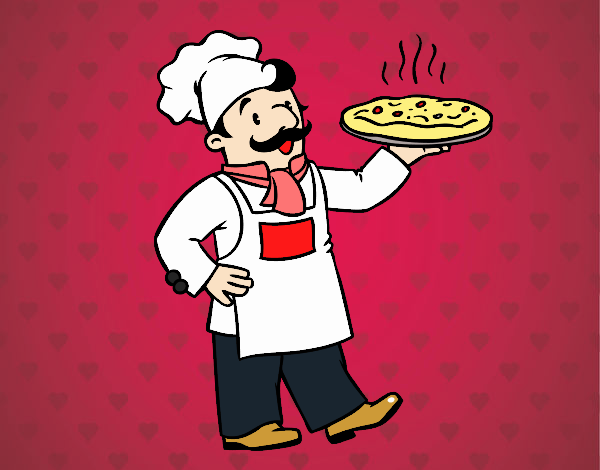 Italian chef coloring page 