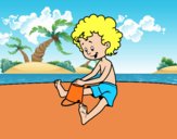 Child playing in the sand