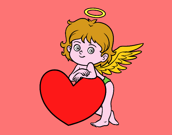 Cupid and a heart