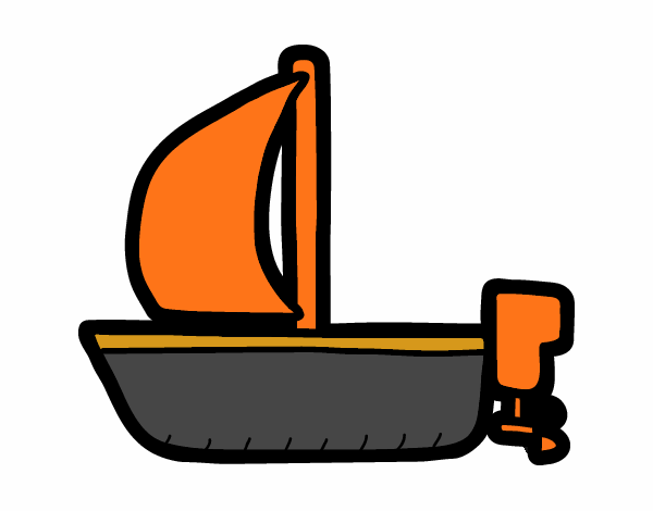 Longboat with sail