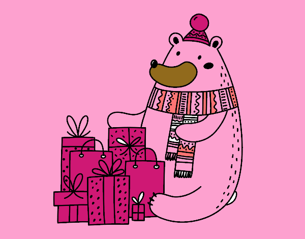 Bear with Christmas gifts