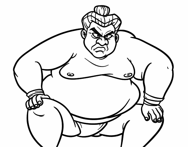 Furious sumo wrestler