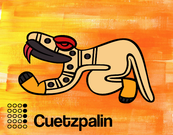 Colored page The Aztecs days: the Lizard Cuetzpalin painted by User not ...