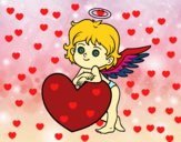 Cupid and a heart