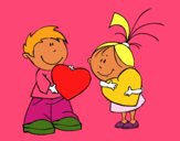 Children in Valentines day
