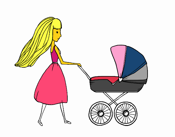 Mom with stroller