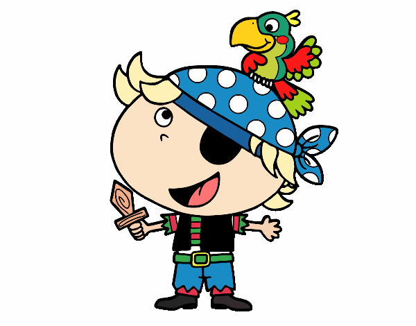 Boy pirate with parrot