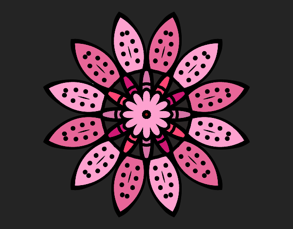 Flower mandala with petals