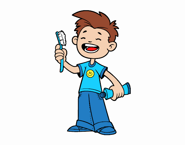 Child with toothbrush