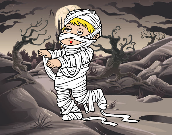 Child dressed as a mummy