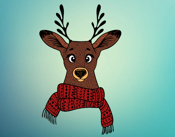 Stag with scarf