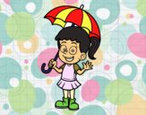 A girl with an umbrella