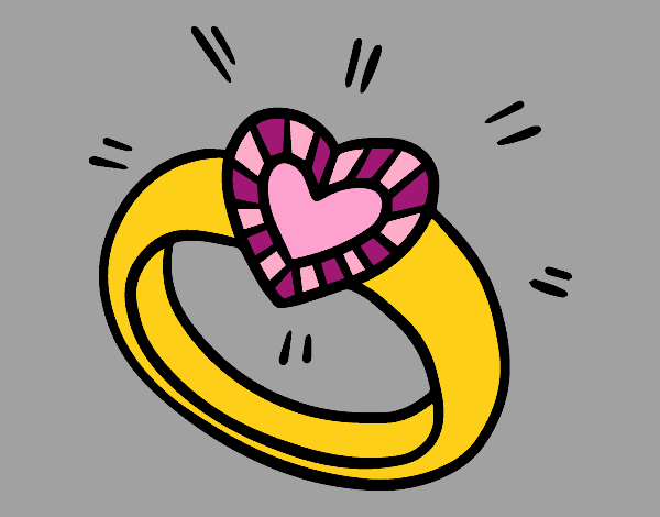 Diamond ring with heart