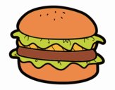 Hamburger with lettuce