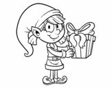Elf with a present