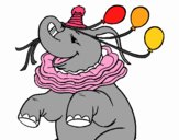 Elephant with 3 balloons